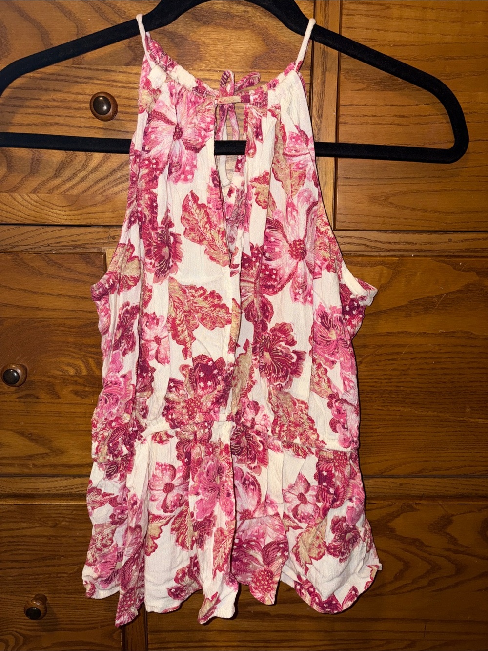 Old Navy Pink Floral Halter Tank Top